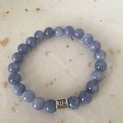 Blue Angelite Virgo Star Sign Zodiac Sign Bracelet