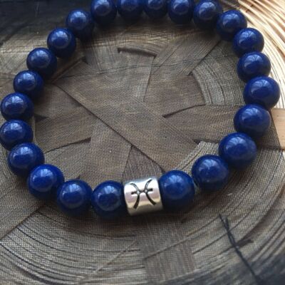 Blue Lapis Lazuli Pisces Star Sign Zodiac Sign Bracelet