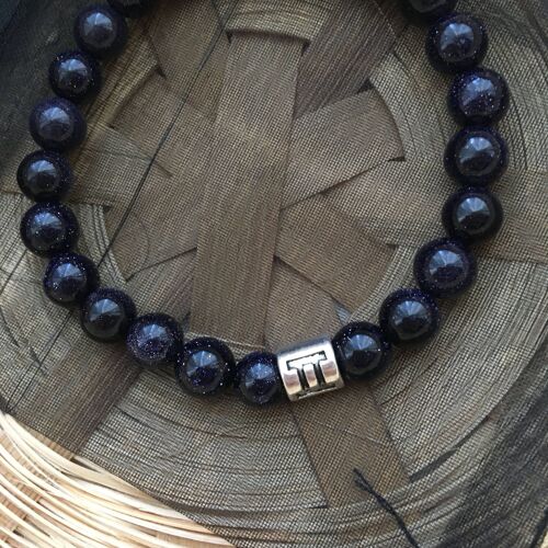 Blue Sandstone Gemini Star Sign Zodiac Sign Bracelet