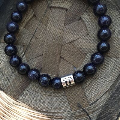 Blue Sandstone Gemini Star Sign Zodiac Sign Bracelet