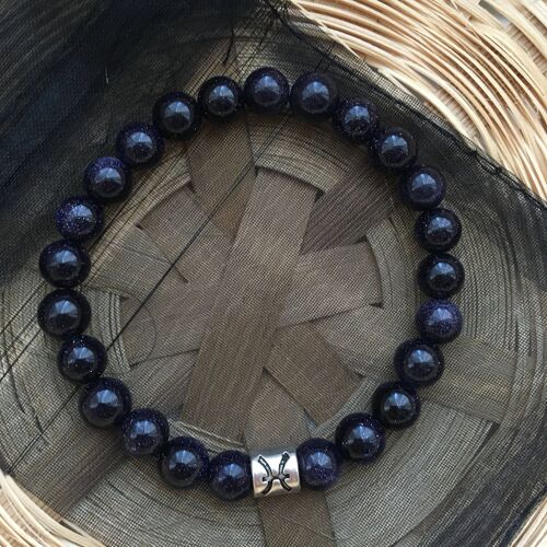 Blue Sandstone Pisces Star Sign Zodiac Sign Bracelet