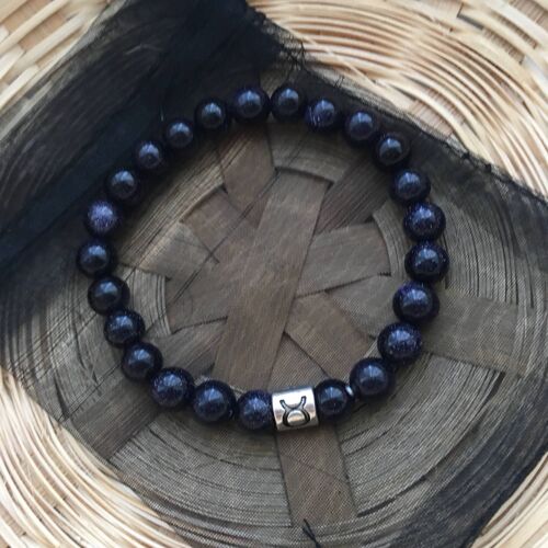 Blue Sandstone Taurus Star Sign Zodiac Sign Bracelet