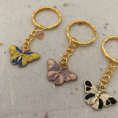 Schmetterlings-Schlüsselanhänger Schmetterlings-Schlüsselanhänger aus Emaille Schmetterlings-Schlüsselanhänger