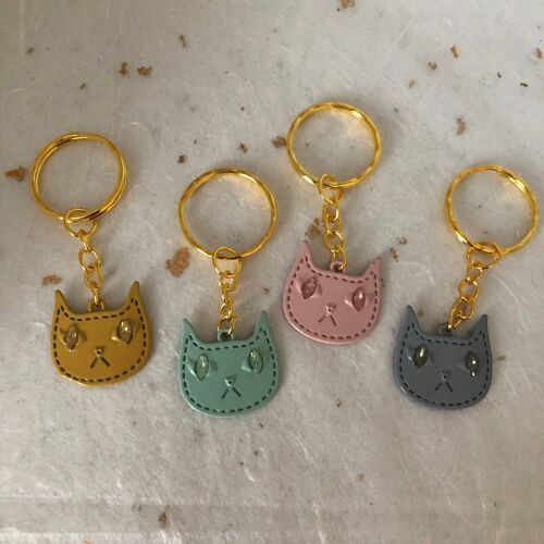 Cat Keyring Enamel Cat Lover Keyring Unisex Large Cat Keyrin