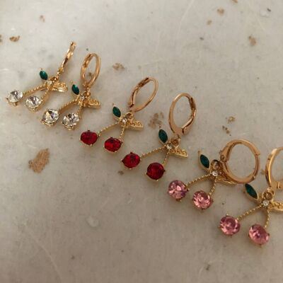 Gold Cherries Earrings Cherry Earrings Cz Cherry Earrings Go