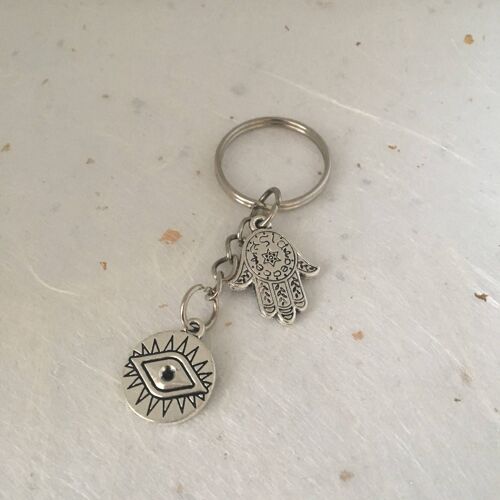 Hamsa Hand Evil Eye Keyring Keychain Unisex