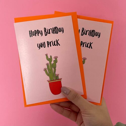 Happy Birthday You Prick Funny Birthday Card Funny Card Birt