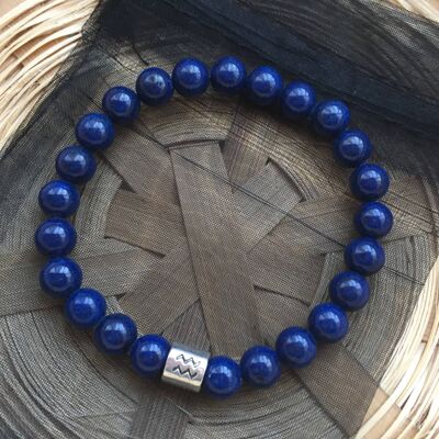 Bracelet Lapis Lazuli Signe Astrologique Verseau Signe du Zodiaque