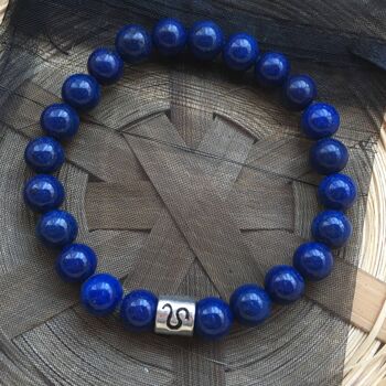 Bracelet Signe Astrologique Lion Lapis Lazuli Signe du Zodiaque 2