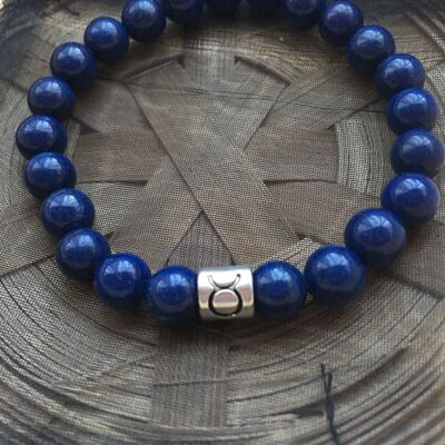 Bracelet Lapis Lazuli Signe Astrologique Taureau Signe Zodiaque