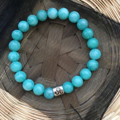 Light Blue Amazonite Leo Star Sign Zodiac Sign Bracelet