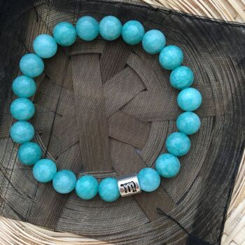 Bracelet Signe Zodiaque Vierge Amazonite Bleu Clair 2