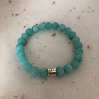 Signe du Zodiaque Bélier Amazonite Bleu Clair Mat 1