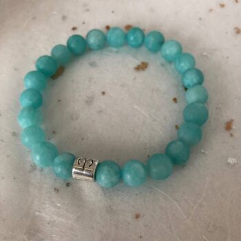 Signe du Zodiaque Bélier Amazonite Bleu Clair Mat 3