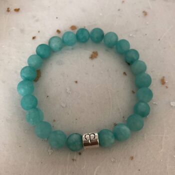 Signe du Zodiaque Bélier Amazonite Bleu Clair Mat 4