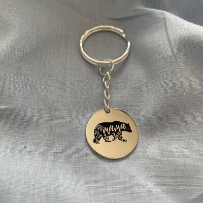 Mama Bear Steel Keyring Llavero unisex Regalo para mamá Madres