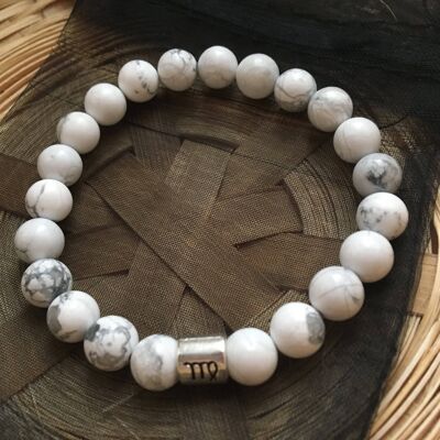 Marble White Howlite Virgo Star Sign Zodiac Sign Bracelet