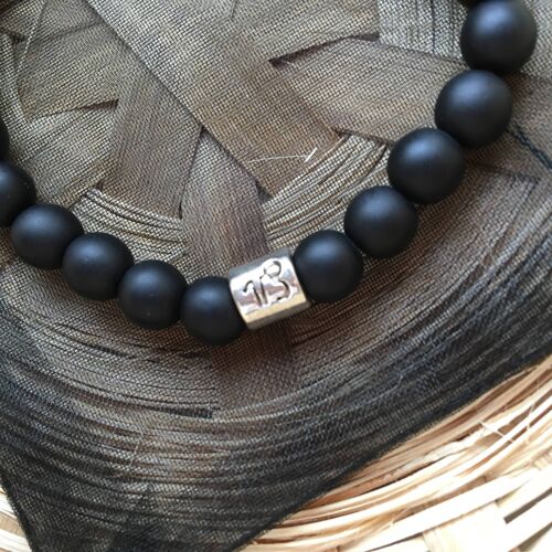 Matte Black Capricorn Star Sign Zodiac Sign Bracelet