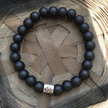 Bracelet Signe Zodiaque Signe Astrologique Lion Noir Mat 2