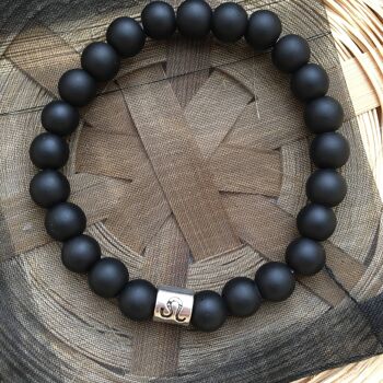 Bracelet Signe Zodiaque Signe Astrologique Lion Noir Mat 3