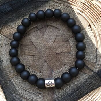 Bracelet Signe Zodiaque Signe Astrologique Lion Noir Mat 5