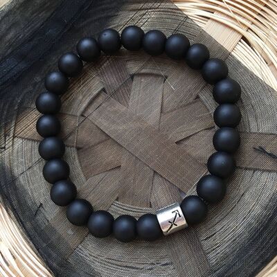 Matte Black Sagittarius Star Sign Zodiac Sign Bracelet