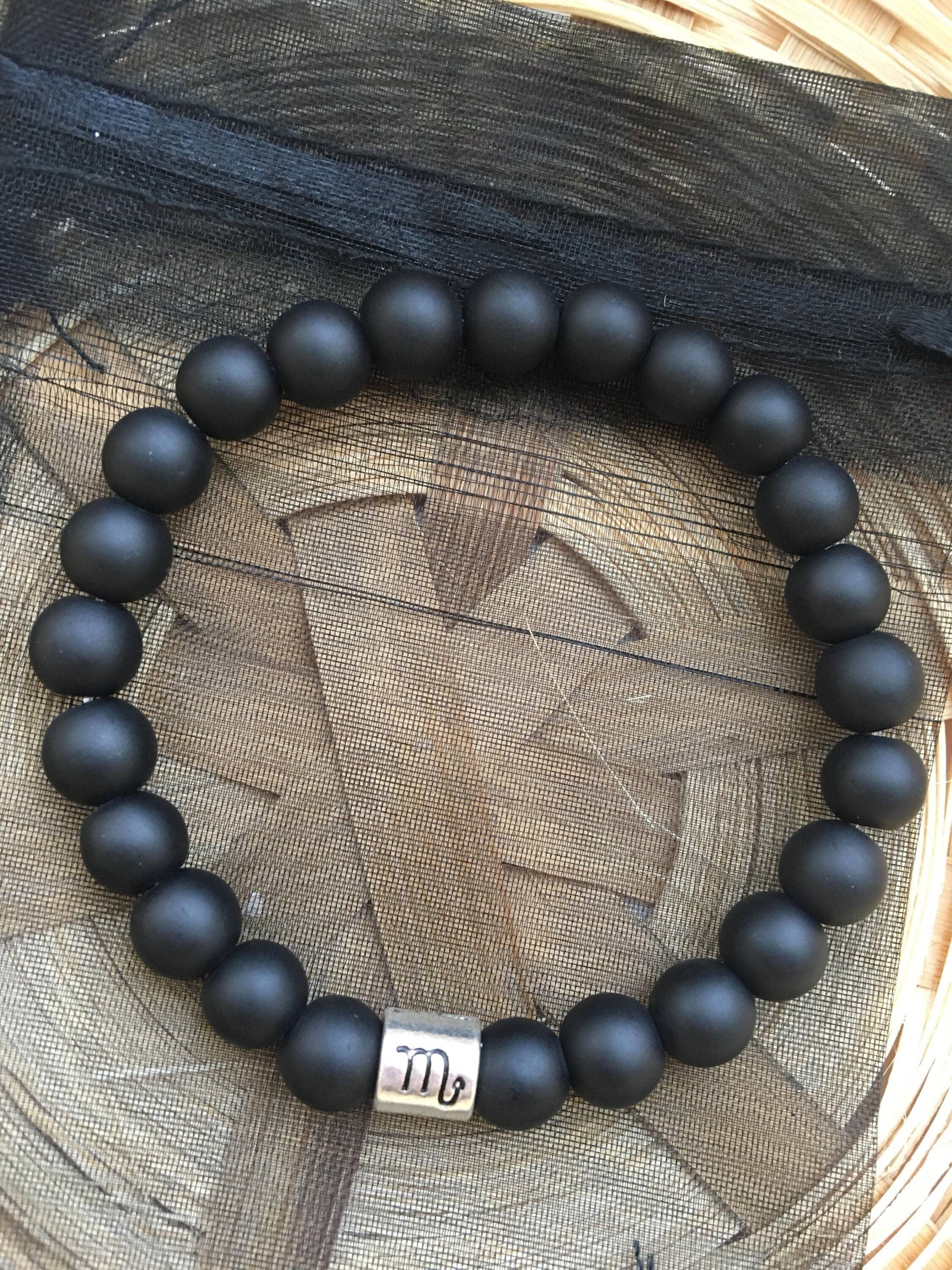 Mattschwarzes Skorpion-Sternzeichen-Sternzeichen-Armband