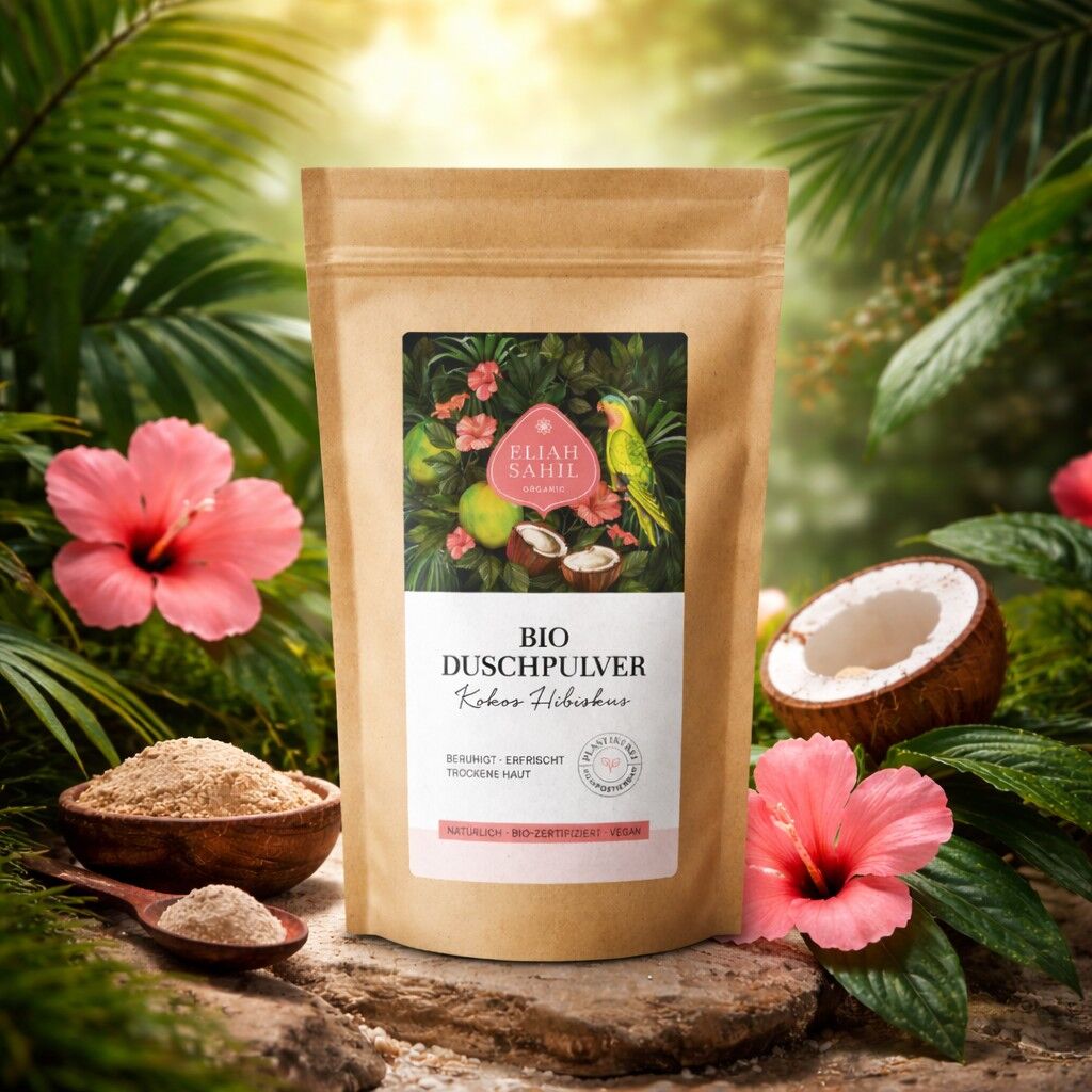 Bio-Duschpulver Kokosnuss-Hibiskus-Nachfüllbeutel