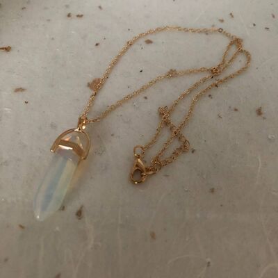 Opalite and Gold Healing Gemstone Necklace