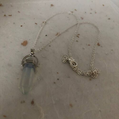 Opalite and Silver Healing Gemstone Necklace