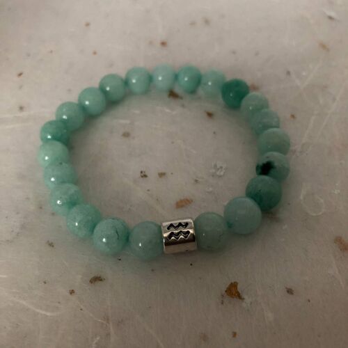 Pale Blue Amazonite Aquarius Star Sign Zodiac Sign Bracelet