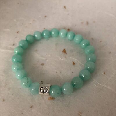 Bracciale con segno zodiacale Amazonite Ariete azzurro pallido