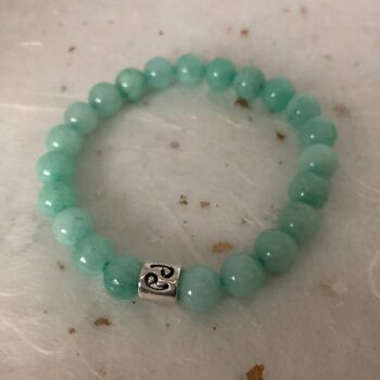 Bracelet Signe du Zodiaque Cancer Amazonite Bleu Pâle 2