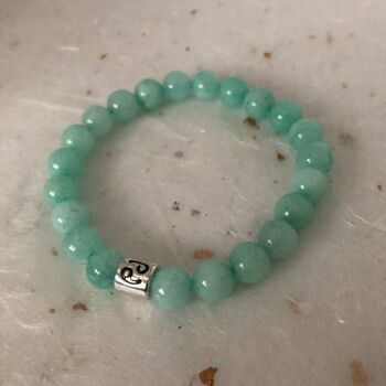 Bracelet Signe du Zodiaque Cancer Amazonite Bleu Pâle 3