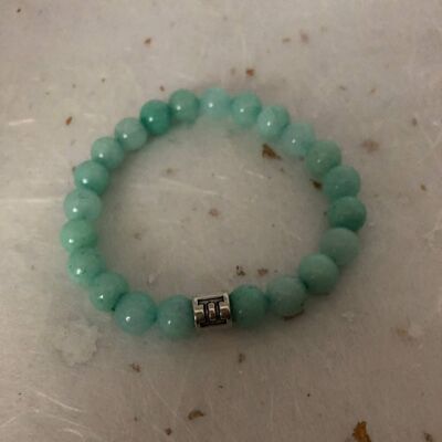 Pale Blue Amazonite Gemini Star Sign Zodiac Sign Bracelet