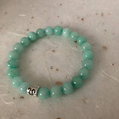 Bracelet Signe Zodiaque Lion Amazonite Bleu Pâle