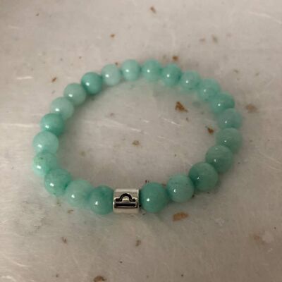 Pale Blue Amazonite Libra Star Sign Zodiac Sign Bracelet