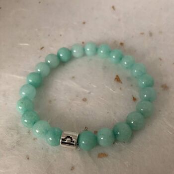 Bracelet Signe Zodiaque Balance Amazonite Bleu Pâle 2