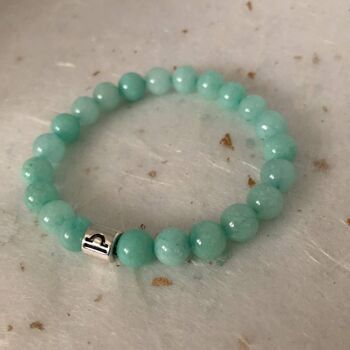 Bracelet Signe Zodiaque Balance Amazonite Bleu Pâle 4