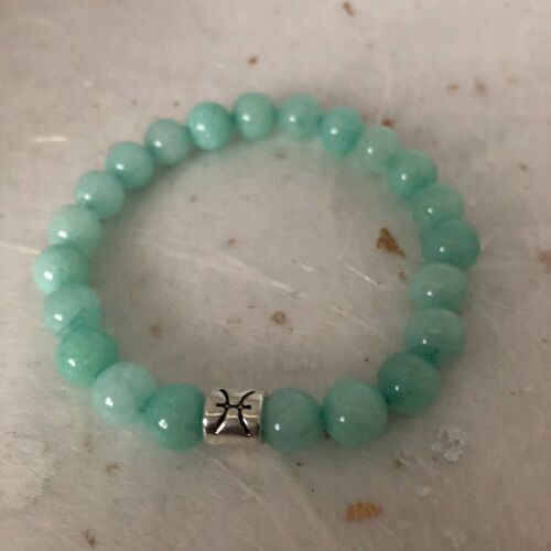 Pale Blue Amazonite Pisces Star Sign Zodiac Sign Bracelet