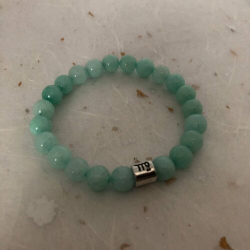 Pale Blue Amazonite Virgo Star Sign Zodiac Sign Bracelet