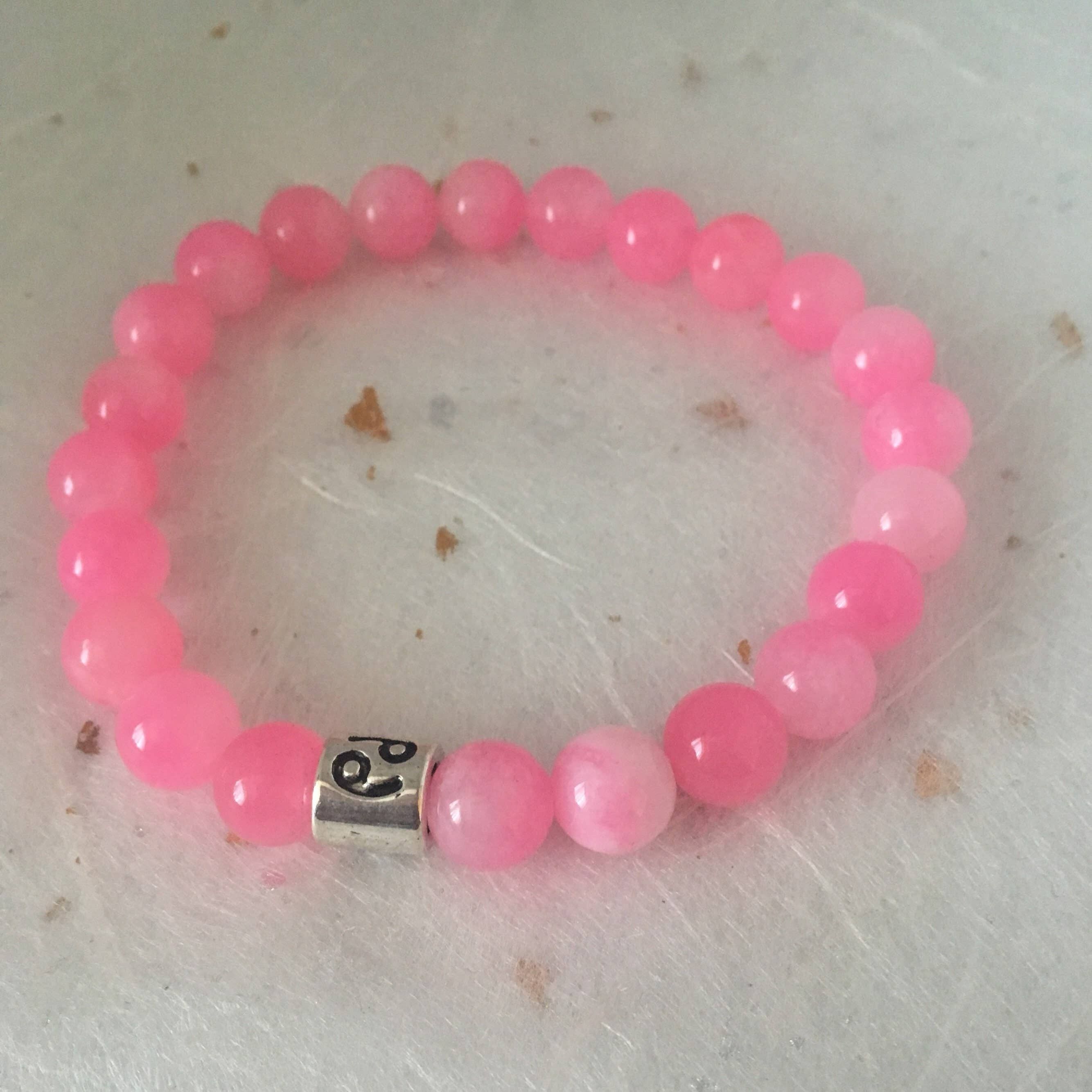 Rosa Marmor Krebs Sternzeichen Sternzeichen Armband