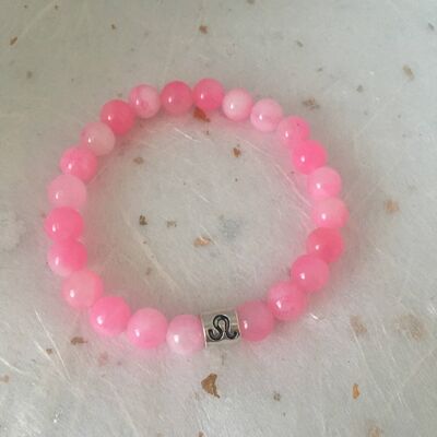 Pink Marble Leo Star Sign Zodiac Sign Bracelet