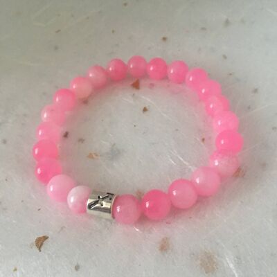 Pulsera de signo zodiacal Sagitario de mármol rosa