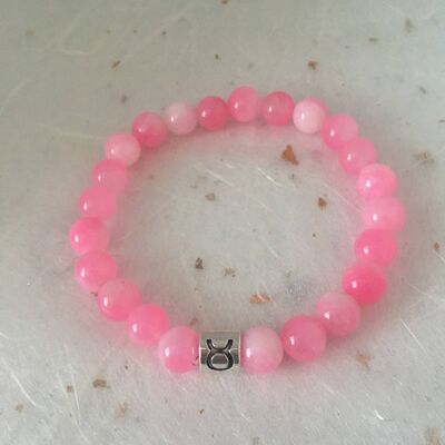 Pink Marble Taurus Star Sign Zodiac Sign Bracelet