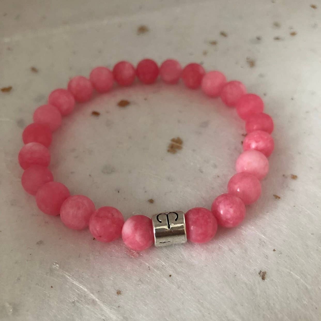 Rosa matt Amazonit Widder Sternzeichen Sternzeichen Armband