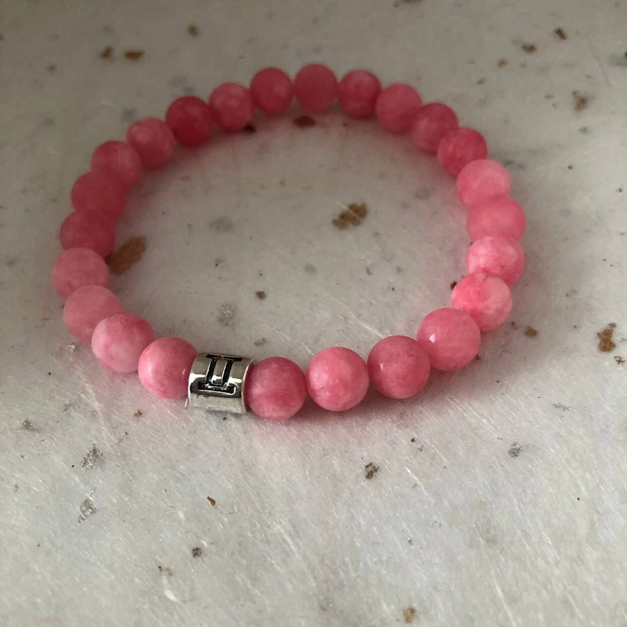 Rosa matt Amazonit Gemini Sternzeichen Sternzeichen Armband