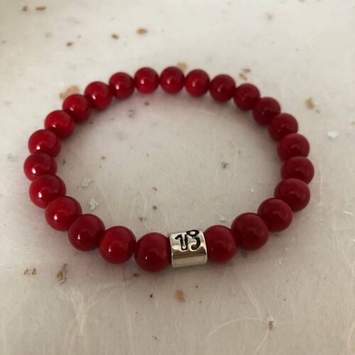 Red Coral Capricorn Star Sign Zodiac Sign Bracelet