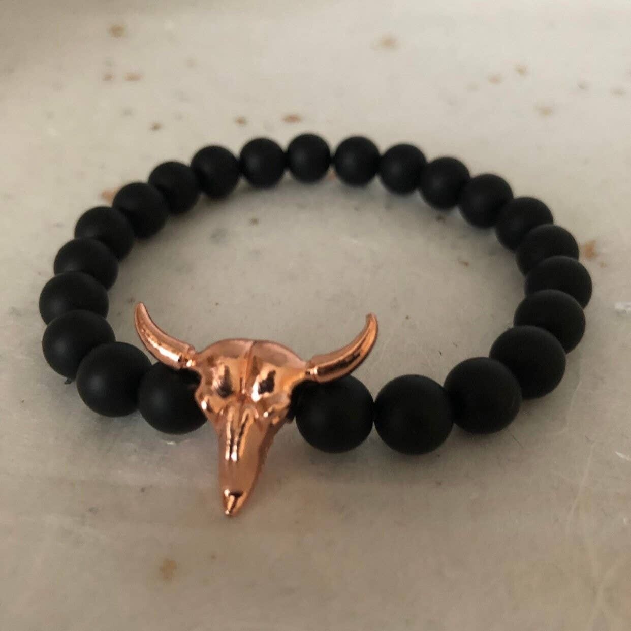 Rose Gold Bull Horn Armband Unisex Horn Armband