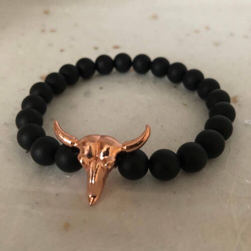 Rose Gold Bull Horn Bracelet Unisex Horn Bracelet